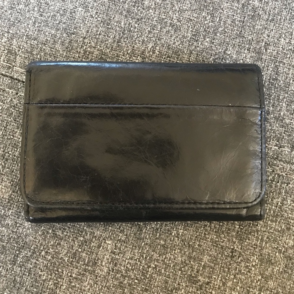 HOBO leather Trifold Wallet - Black